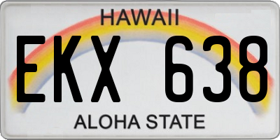 HI license plate EKX638