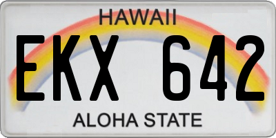 HI license plate EKX642