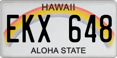 HI license plate EKX648
