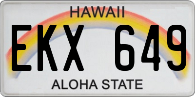 HI license plate EKX649