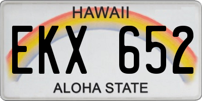 HI license plate EKX652