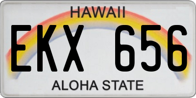 HI license plate EKX656