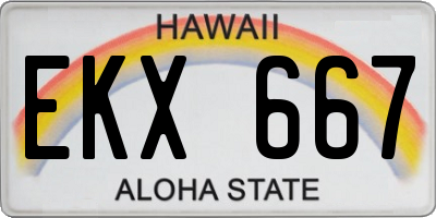 HI license plate EKX667