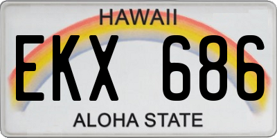 HI license plate EKX686
