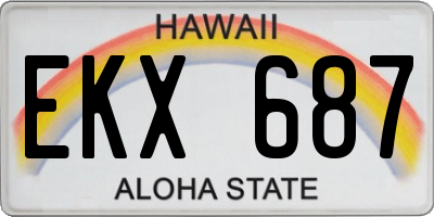 HI license plate EKX687