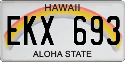 HI license plate EKX693