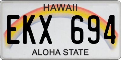 HI license plate EKX694