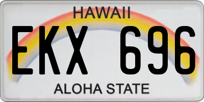 HI license plate EKX696