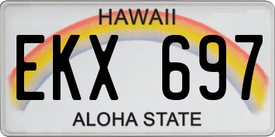 HI license plate EKX697
