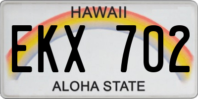 HI license plate EKX702