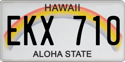 HI license plate EKX710