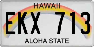 HI license plate EKX713