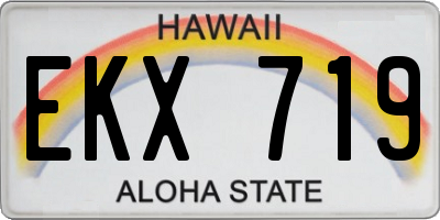 HI license plate EKX719