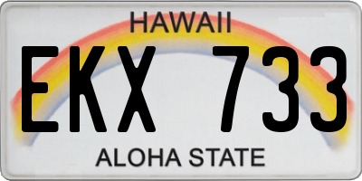 HI license plate EKX733