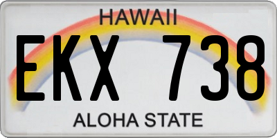 HI license plate EKX738