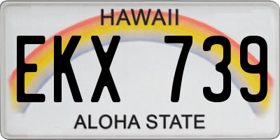 HI license plate EKX739