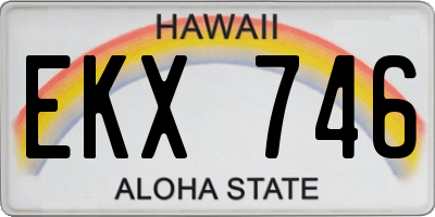 HI license plate EKX746