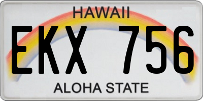 HI license plate EKX756