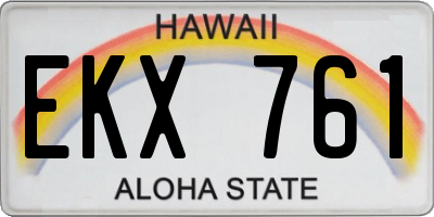HI license plate EKX761