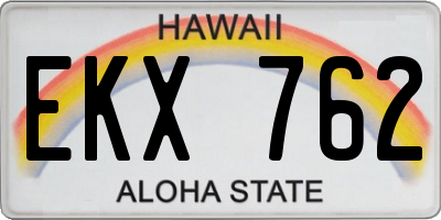 HI license plate EKX762