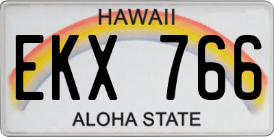 HI license plate EKX766