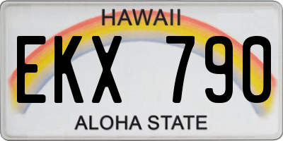 HI license plate EKX790