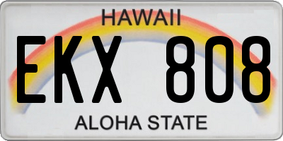 HI license plate EKX808