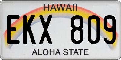 HI license plate EKX809