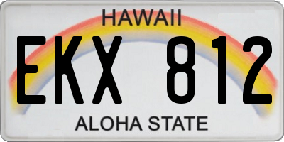 HI license plate EKX812