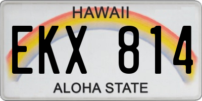HI license plate EKX814