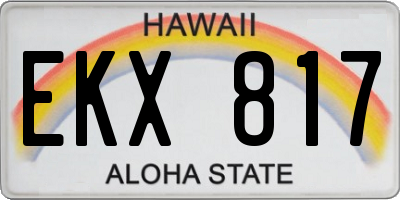 HI license plate EKX817