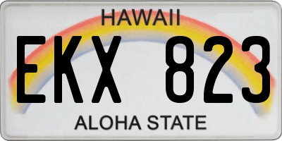 HI license plate EKX823
