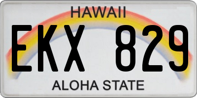 HI license plate EKX829