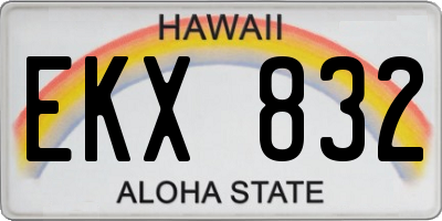 HI license plate EKX832