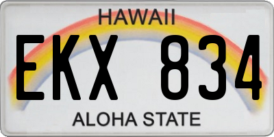 HI license plate EKX834