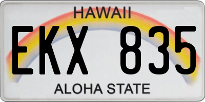 HI license plate EKX835