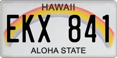 HI license plate EKX841