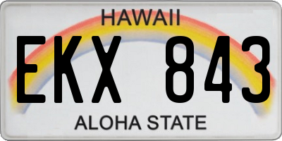 HI license plate EKX843