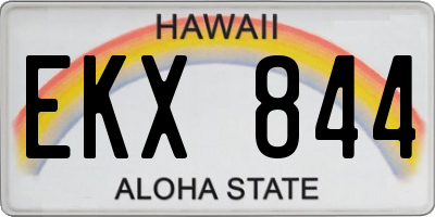 HI license plate EKX844
