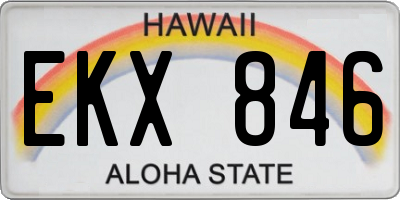 HI license plate EKX846