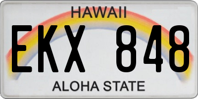 HI license plate EKX848