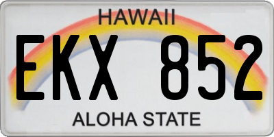 HI license plate EKX852