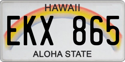 HI license plate EKX865