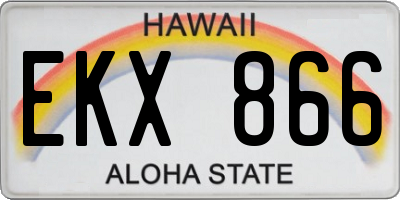 HI license plate EKX866