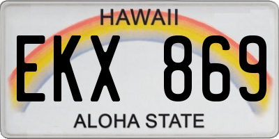 HI license plate EKX869