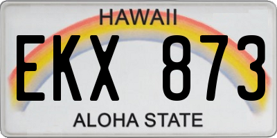 HI license plate EKX873