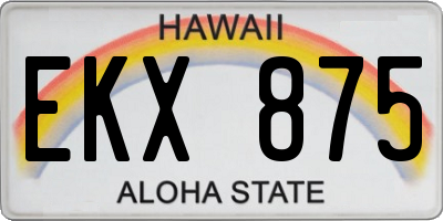 HI license plate EKX875