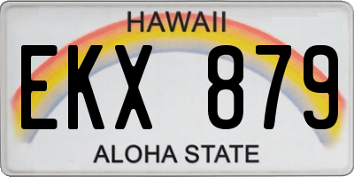 HI license plate EKX879