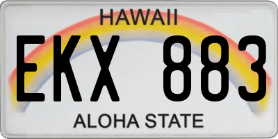 HI license plate EKX883
