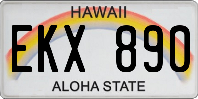 HI license plate EKX890